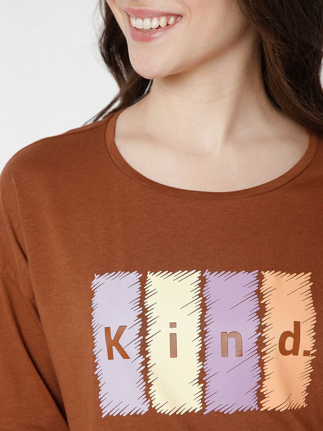 Brown Graphic Print T-Shirt