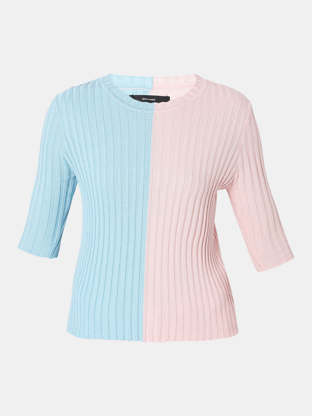 Pink Colourblocked Sweater