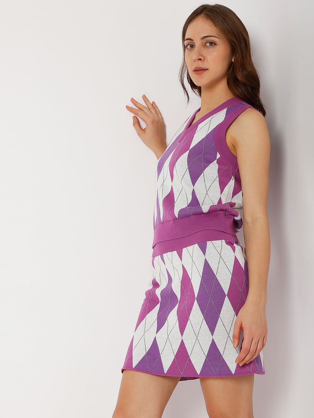 Purple Knit Co-Ord Sweater