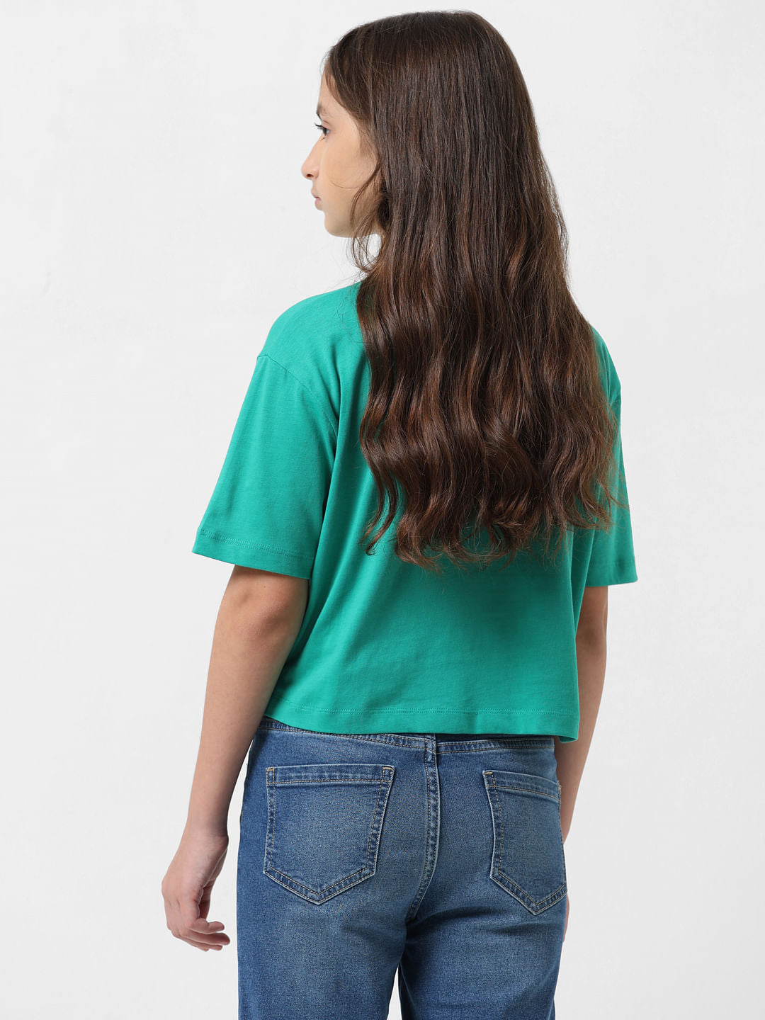Girl Green Typographic Print T-Shirt