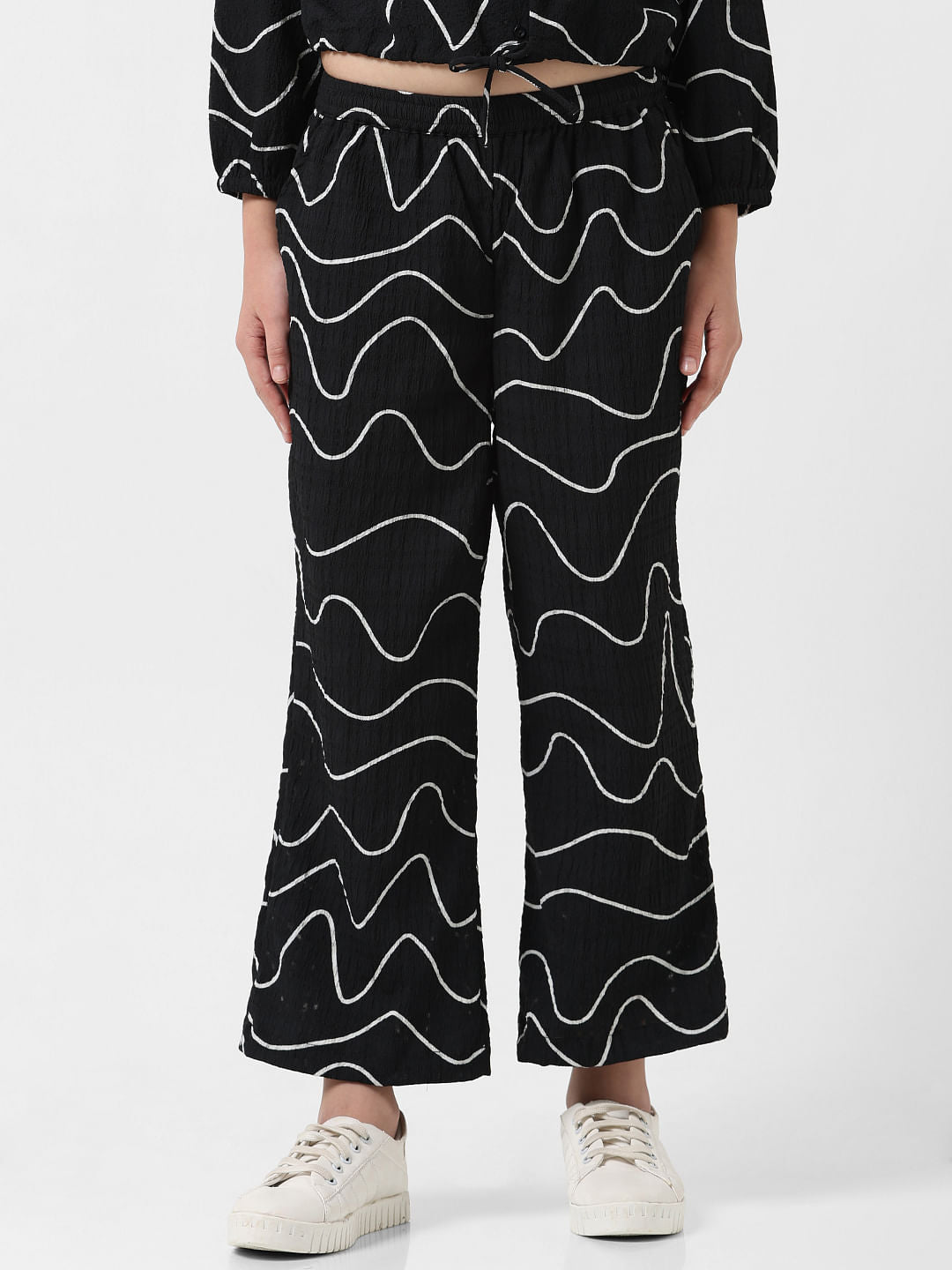 Girl Black Printed Co-Ord Set Pants