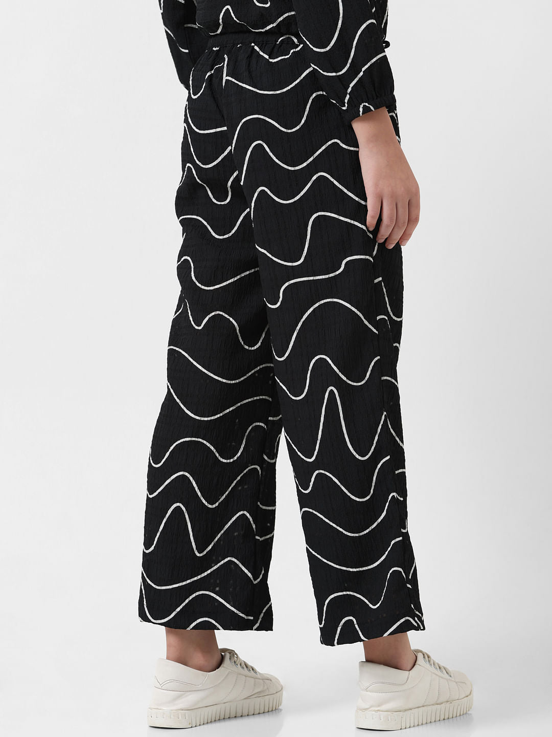 Girl Black Printed Co-Ord Set Pants
