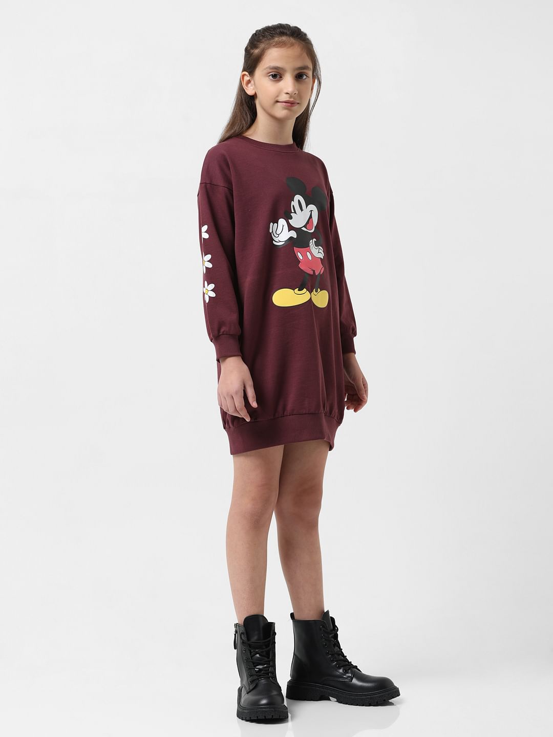 Girl X Disney Brown Mickey Sweatshirt Dress