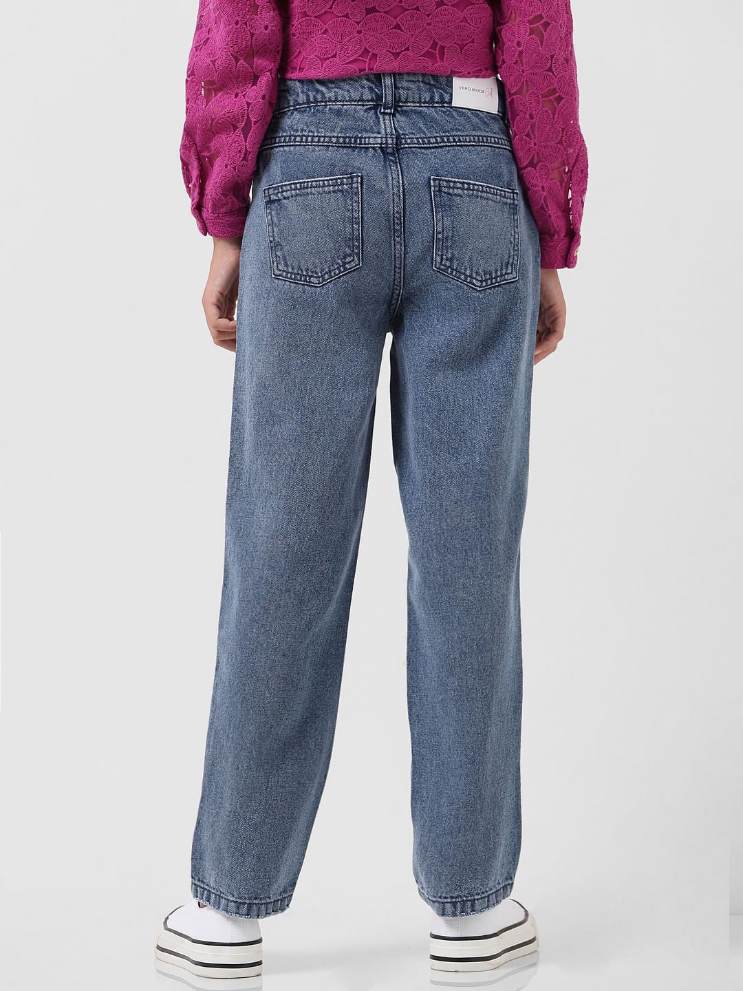 Girl Blue High Rise Jade Straight Fit Jeans