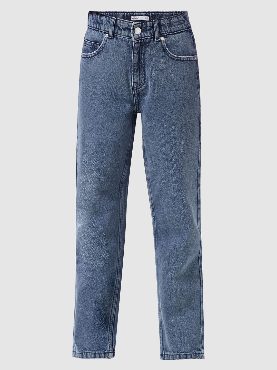 Girl Blue High Rise Jade Straight Fit Jeans