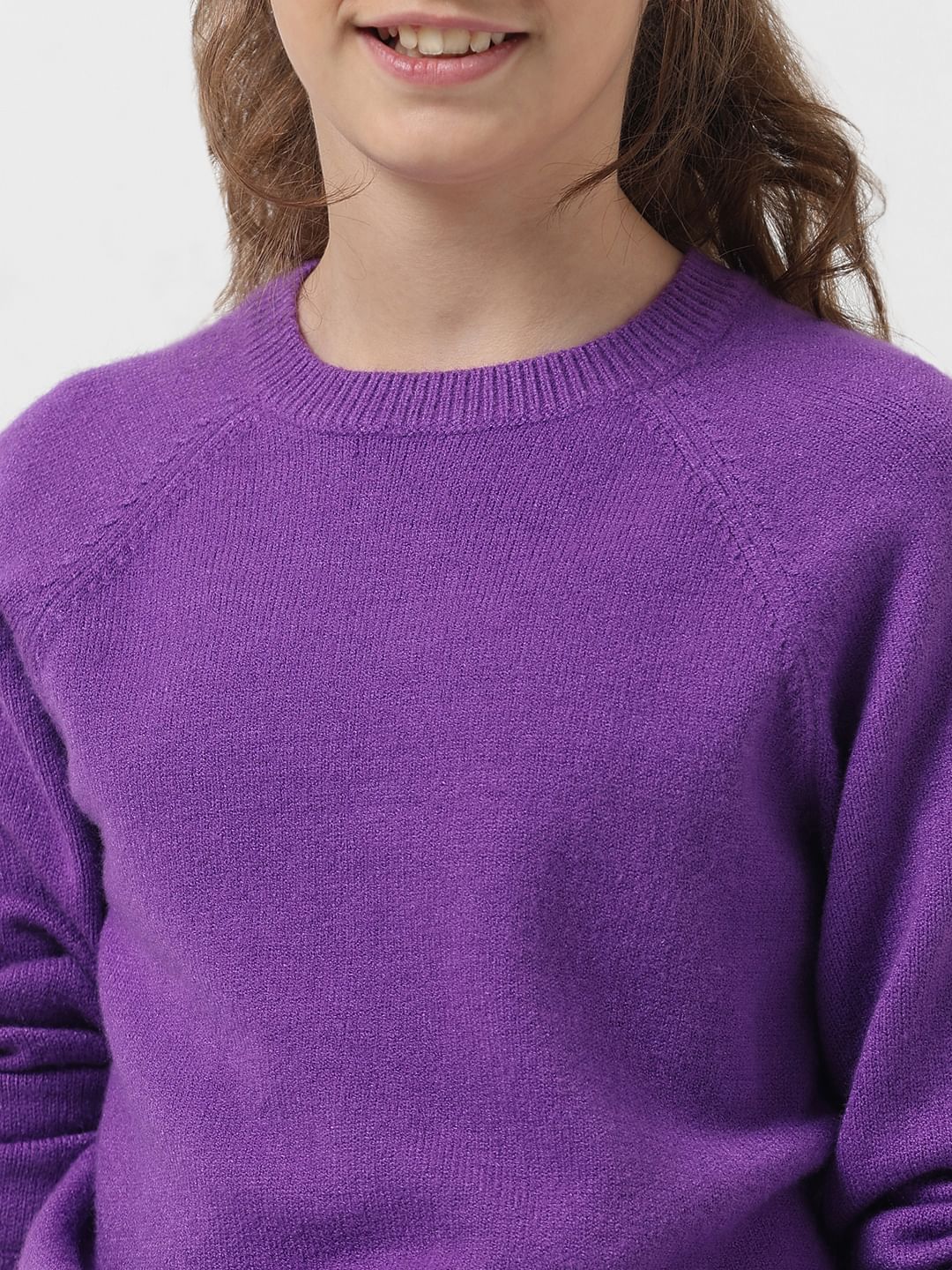 Girl Dark Purple Full Sleeves Pullover