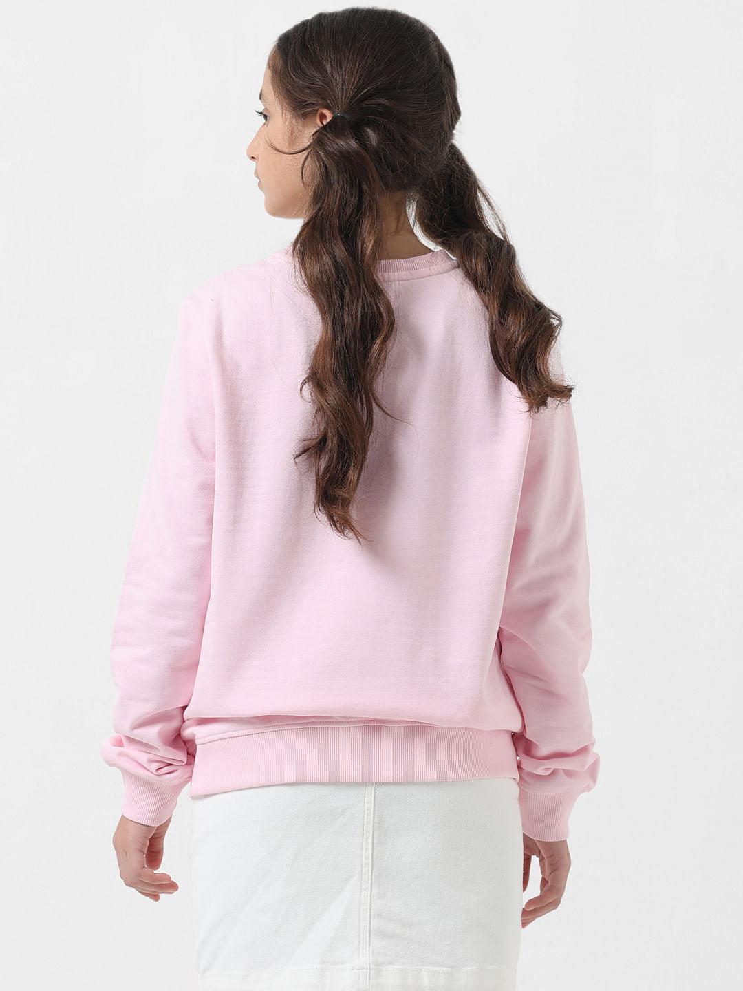 Girl Pink Graphic Print Sweatshirt