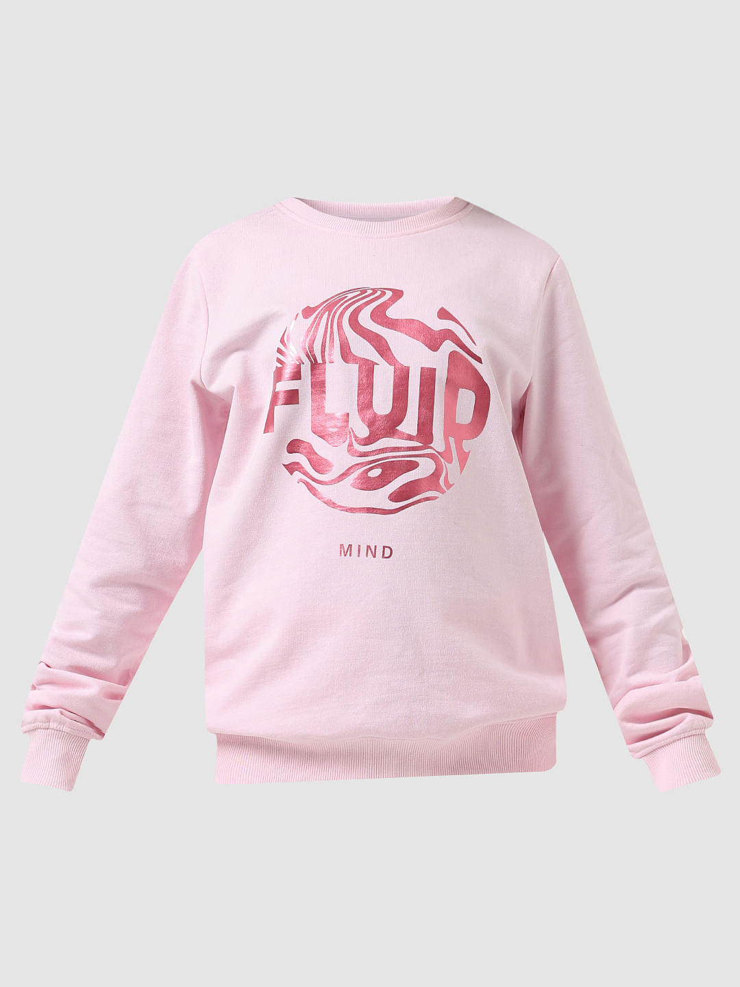 Girl Pink Graphic Print Sweatshirt