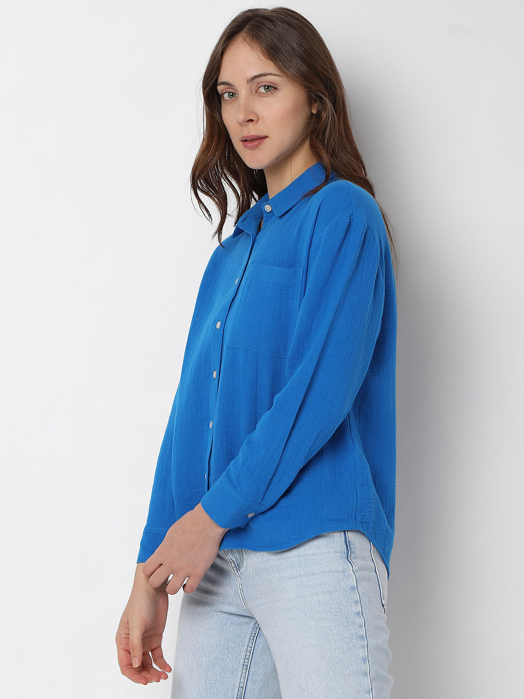 Blue Textured Shirt