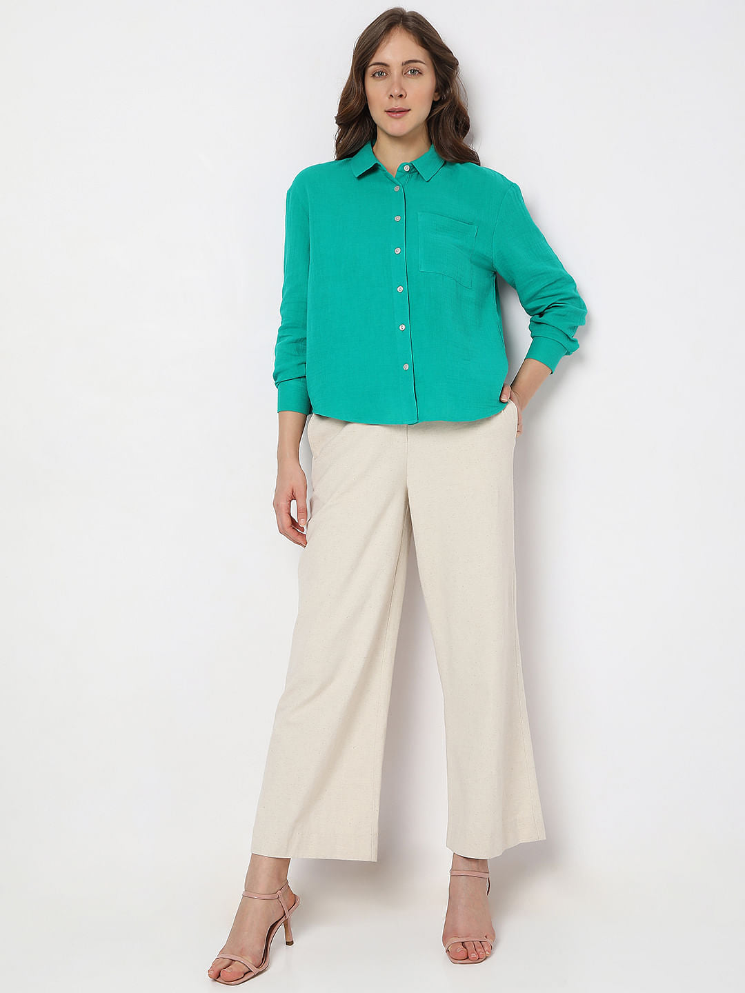 Green Drop Shoulder Shirt