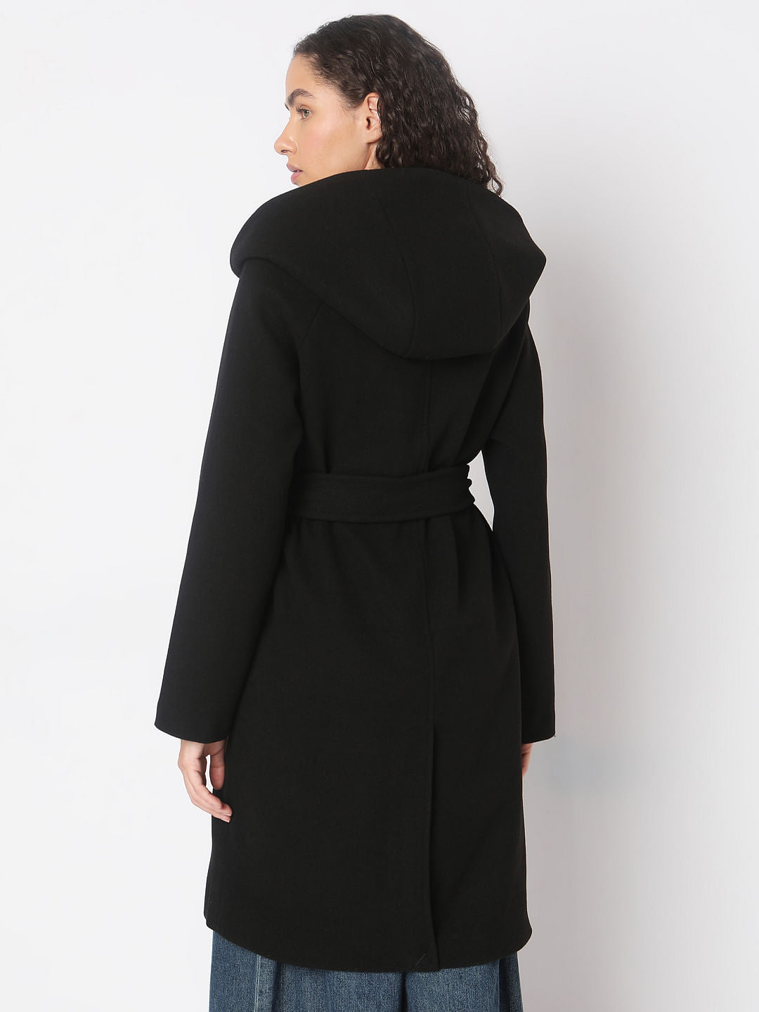 Black Double-Breasted Long Coat