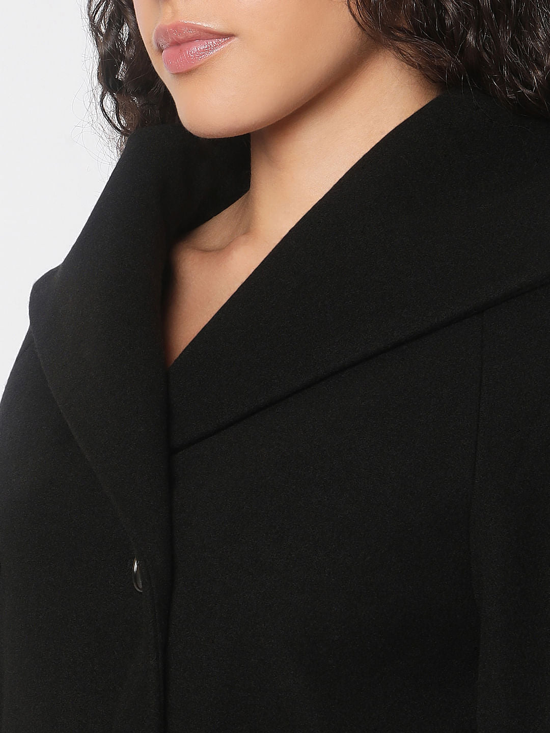 Black Double-Breasted Long Coat