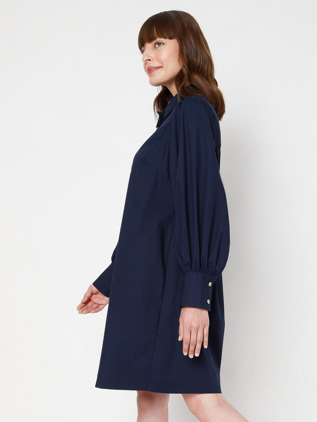 Blue Button Down Dress