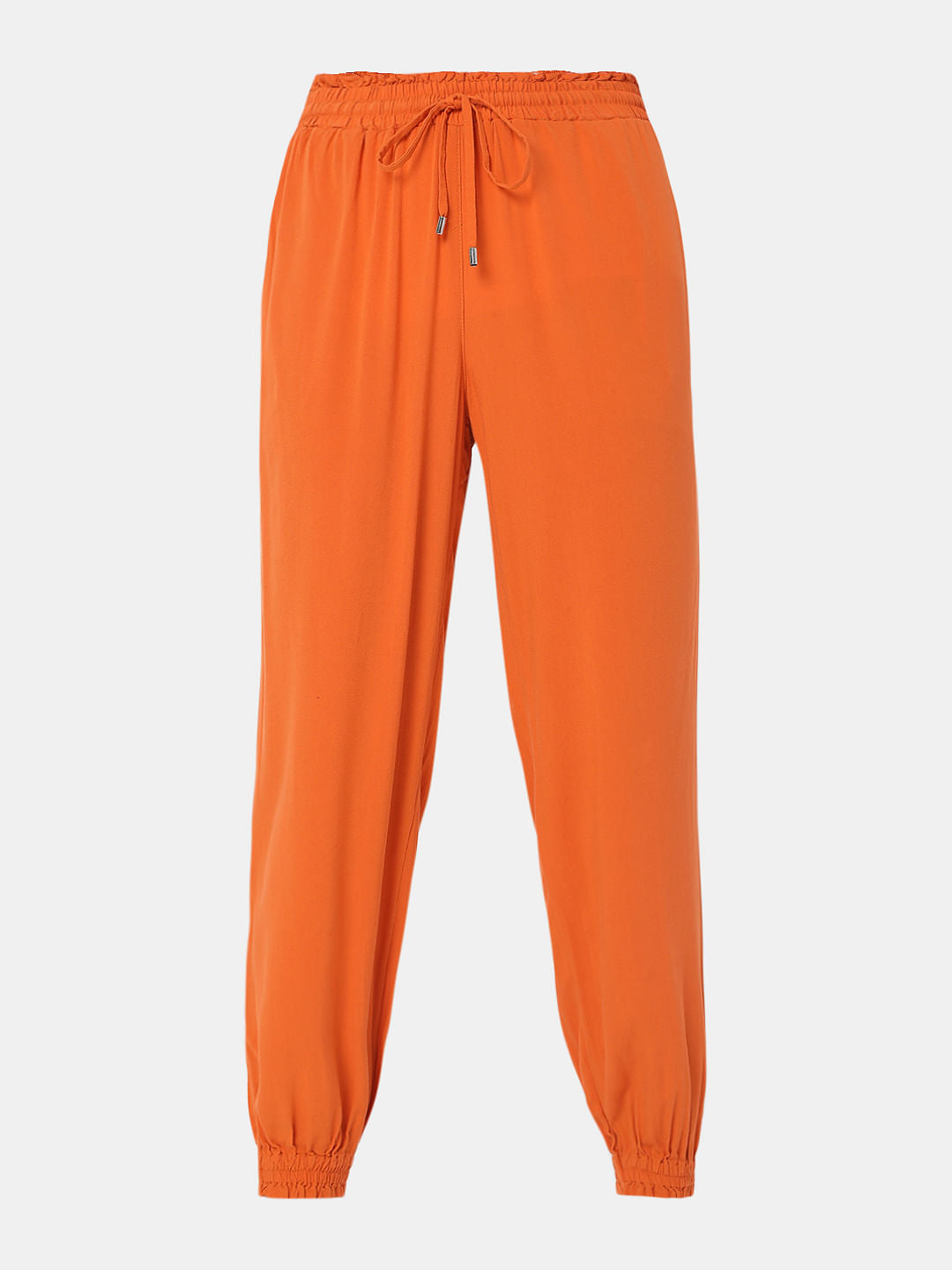 Orange Mid Rise Cargo Pants