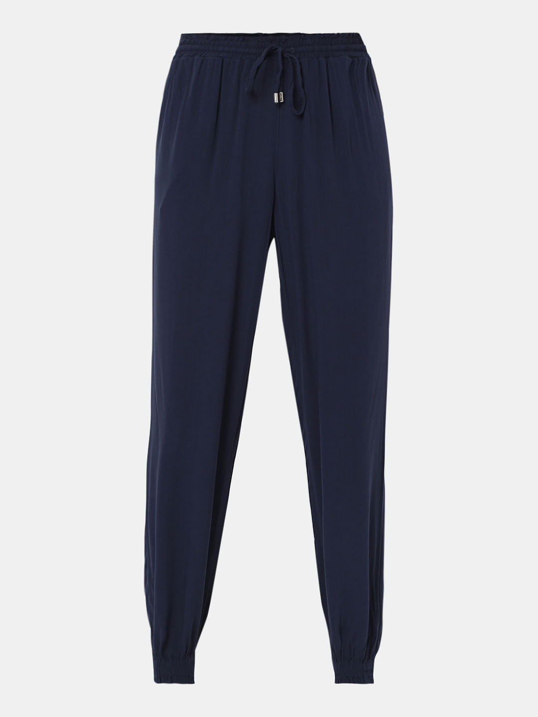 Navy Blue Mid Rise Cargo Pants