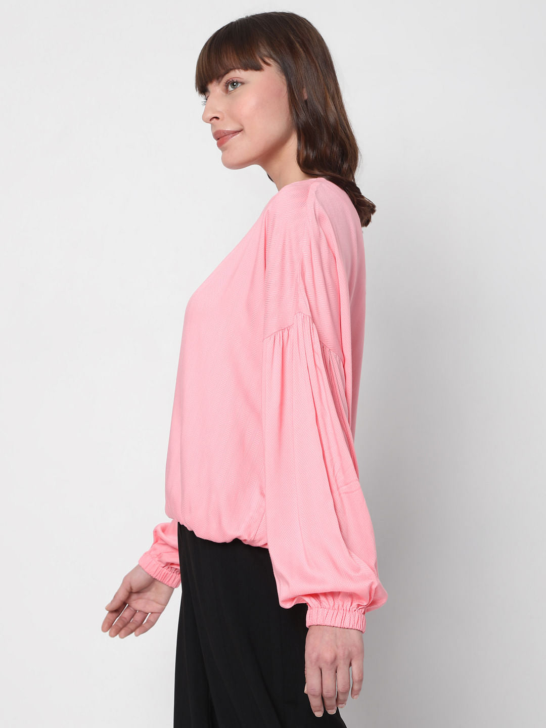 Pink Drop Shoulder Top