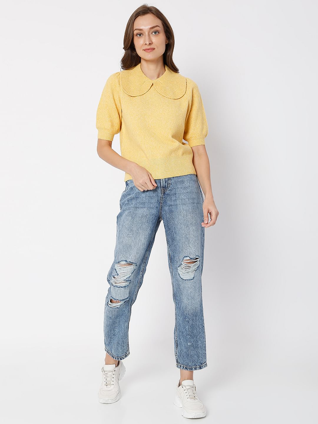 Yellow Peter Pan Collar Top