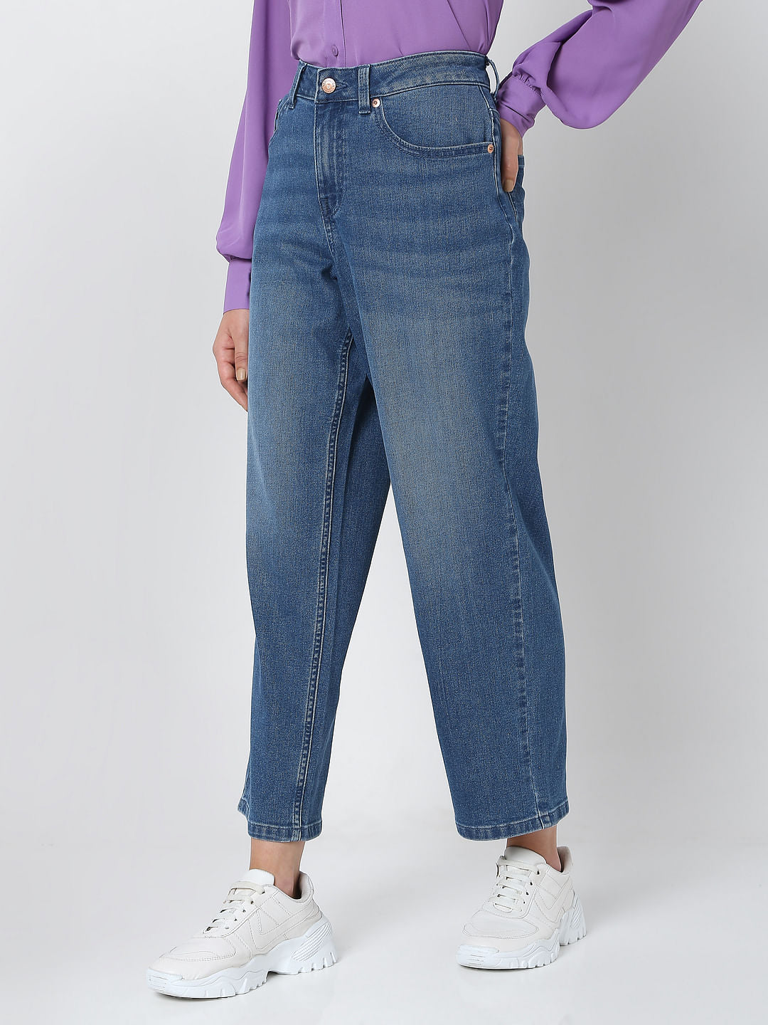 Blue High Rise Zoey Wide-Leg Jeans