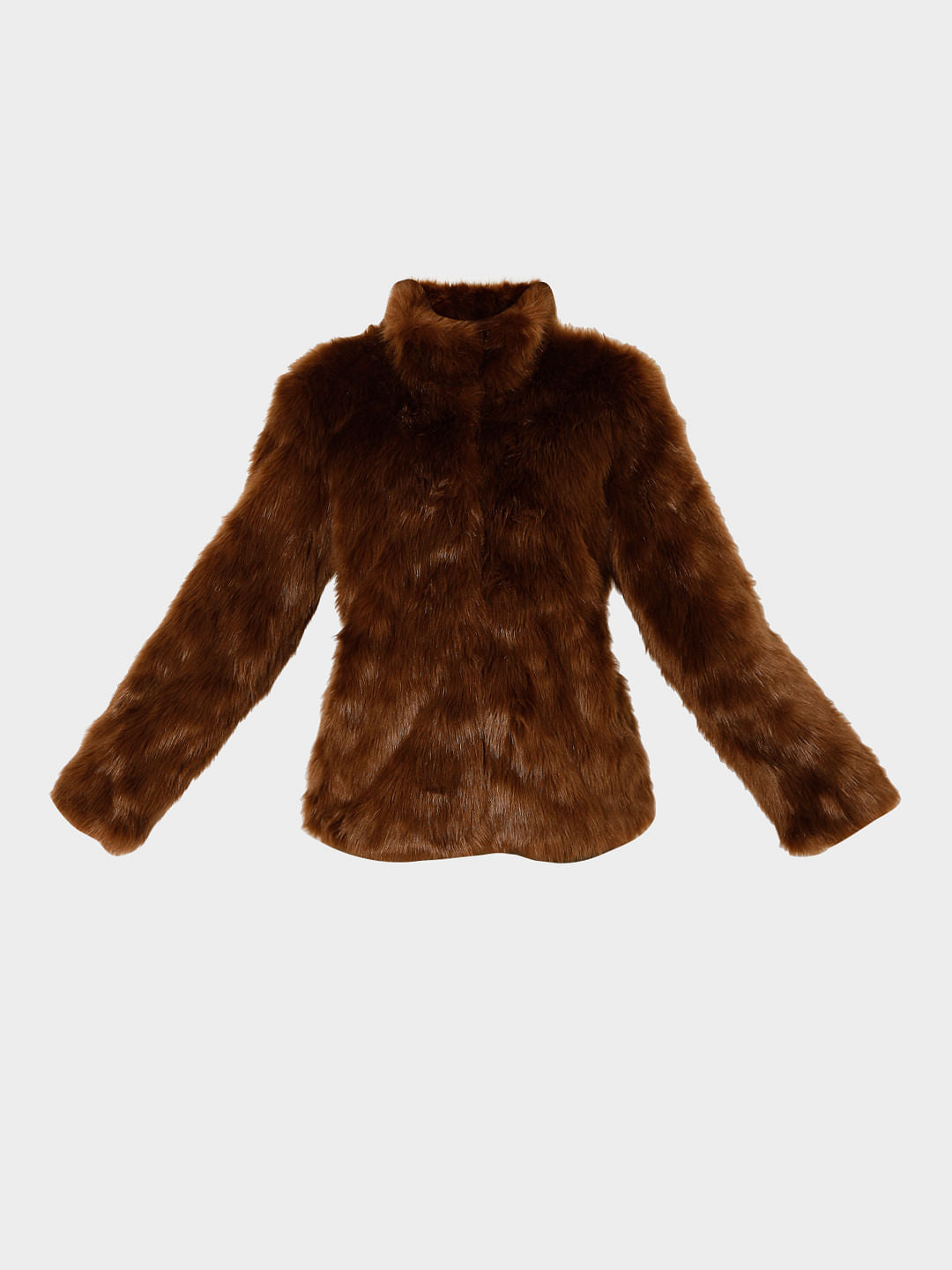 Faux Fur Animal Print Coat