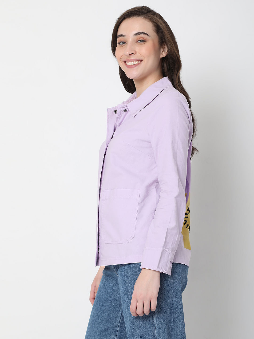 Lilac Graphic Print Co-Ord Set Shirt