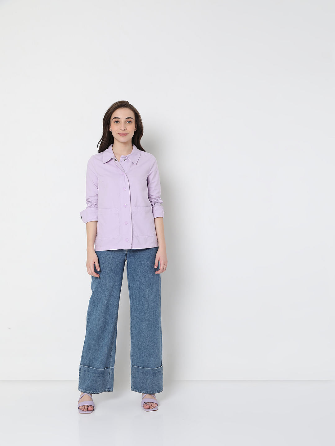 Lilac Graphic Print Co-Ord Set Shirt