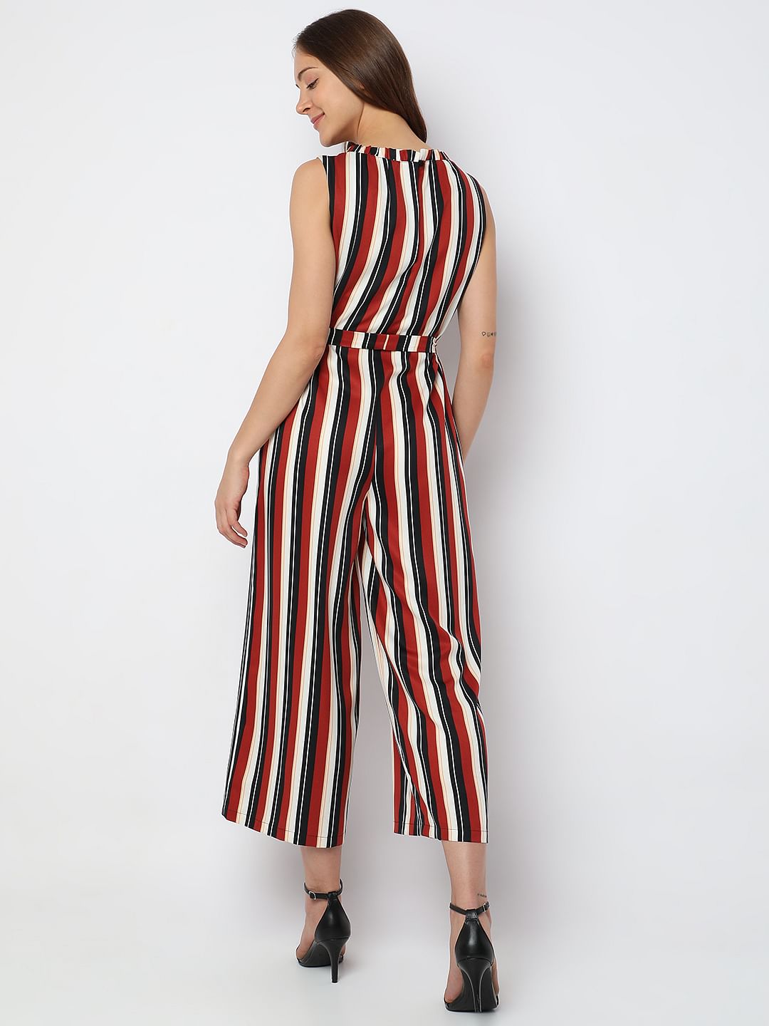 Red Striped Jumpsuit