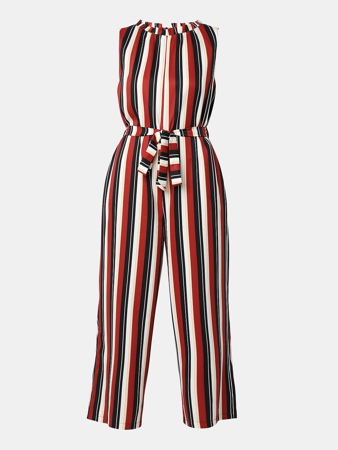 Red Striped Jumpsuit