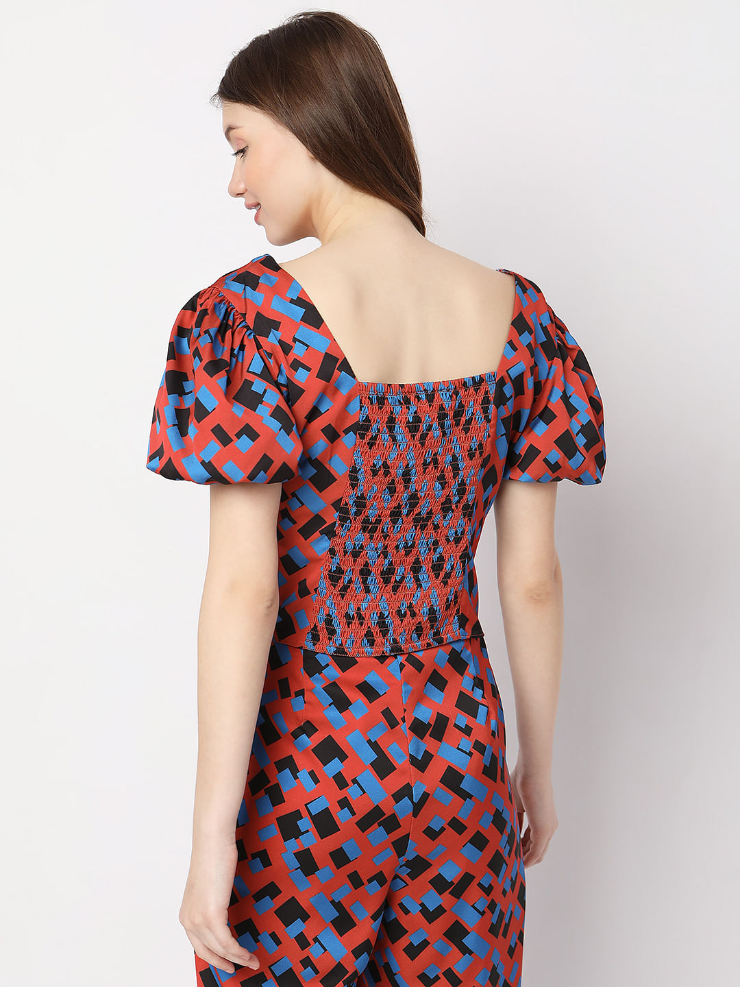 Brown Printed Co-Ord Top