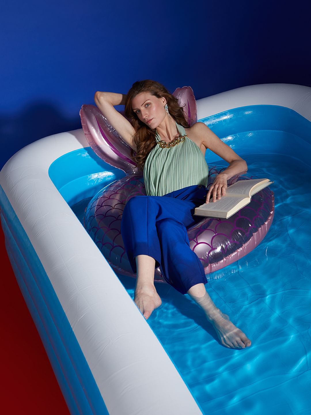 Marquee Green Pleated Top