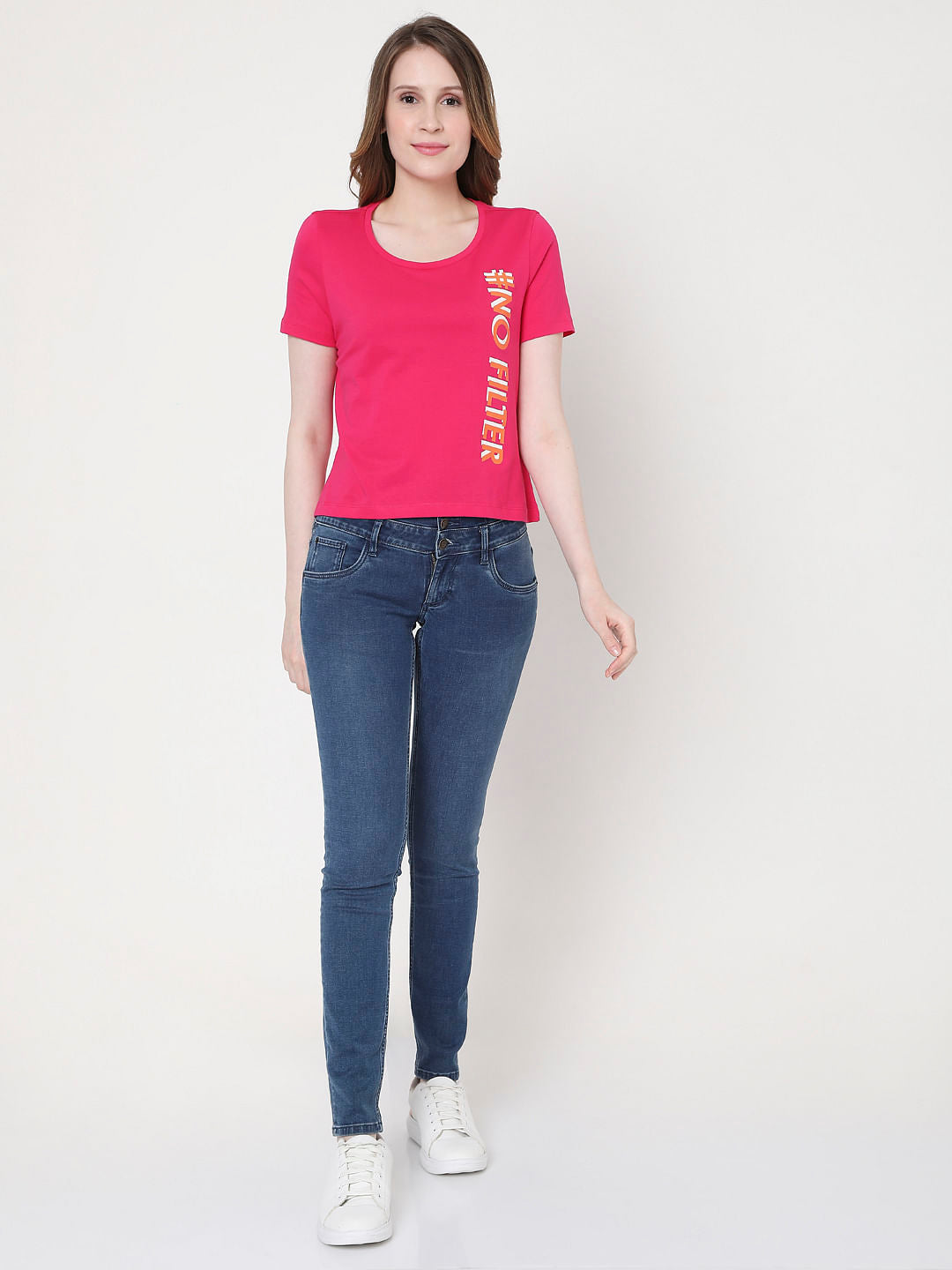 Pink Slogan Print T-Shirt