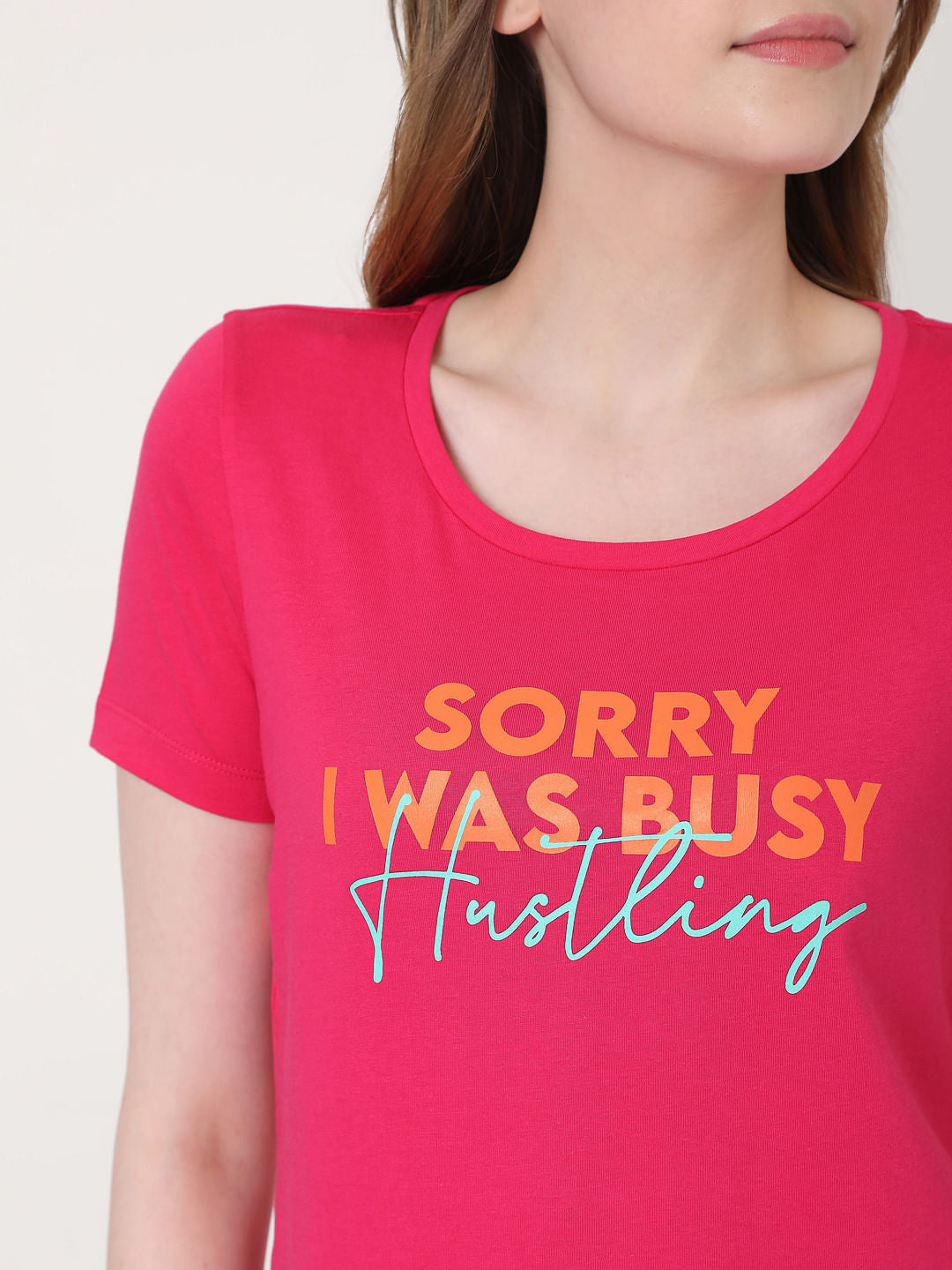 Pink Slogan Print T-Shirt