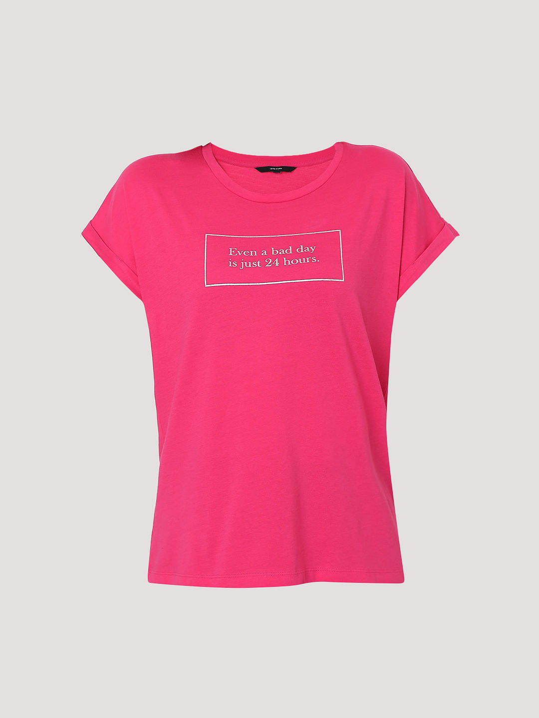 Pink Slogan Print T-Shirt