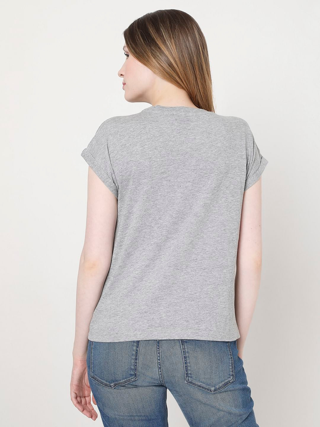 Grey Slogan Print T-Shirt