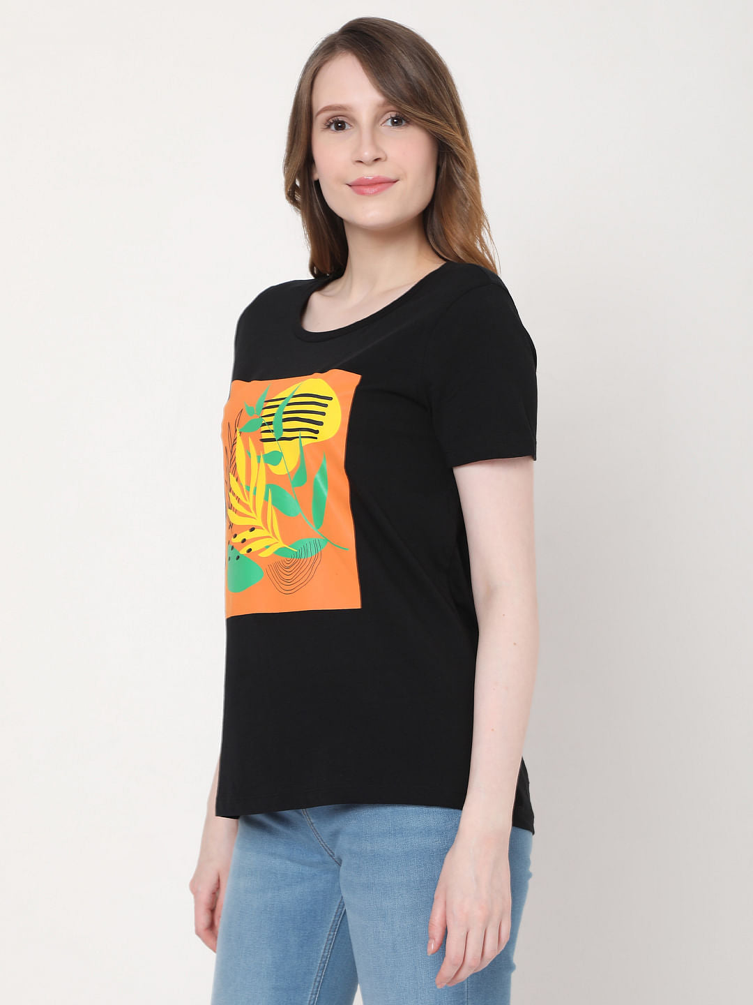 Black Graphic Print T-Shirt