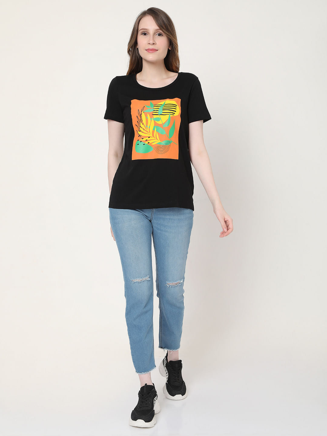 Black Graphic Print T-Shirt