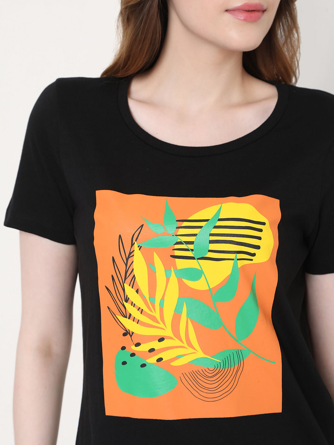 Black Graphic Print T-Shirt