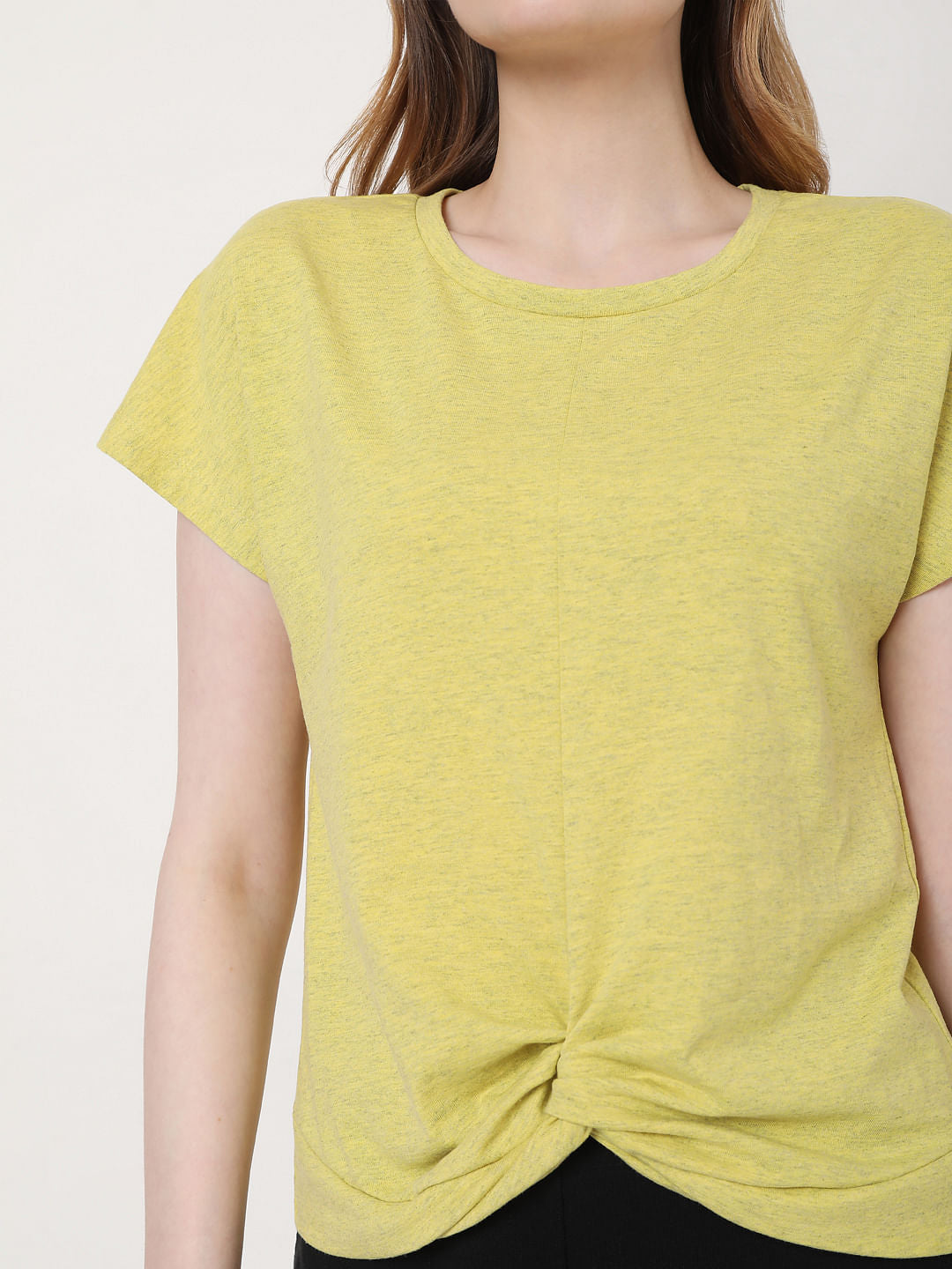 Yellow Front Twist Top