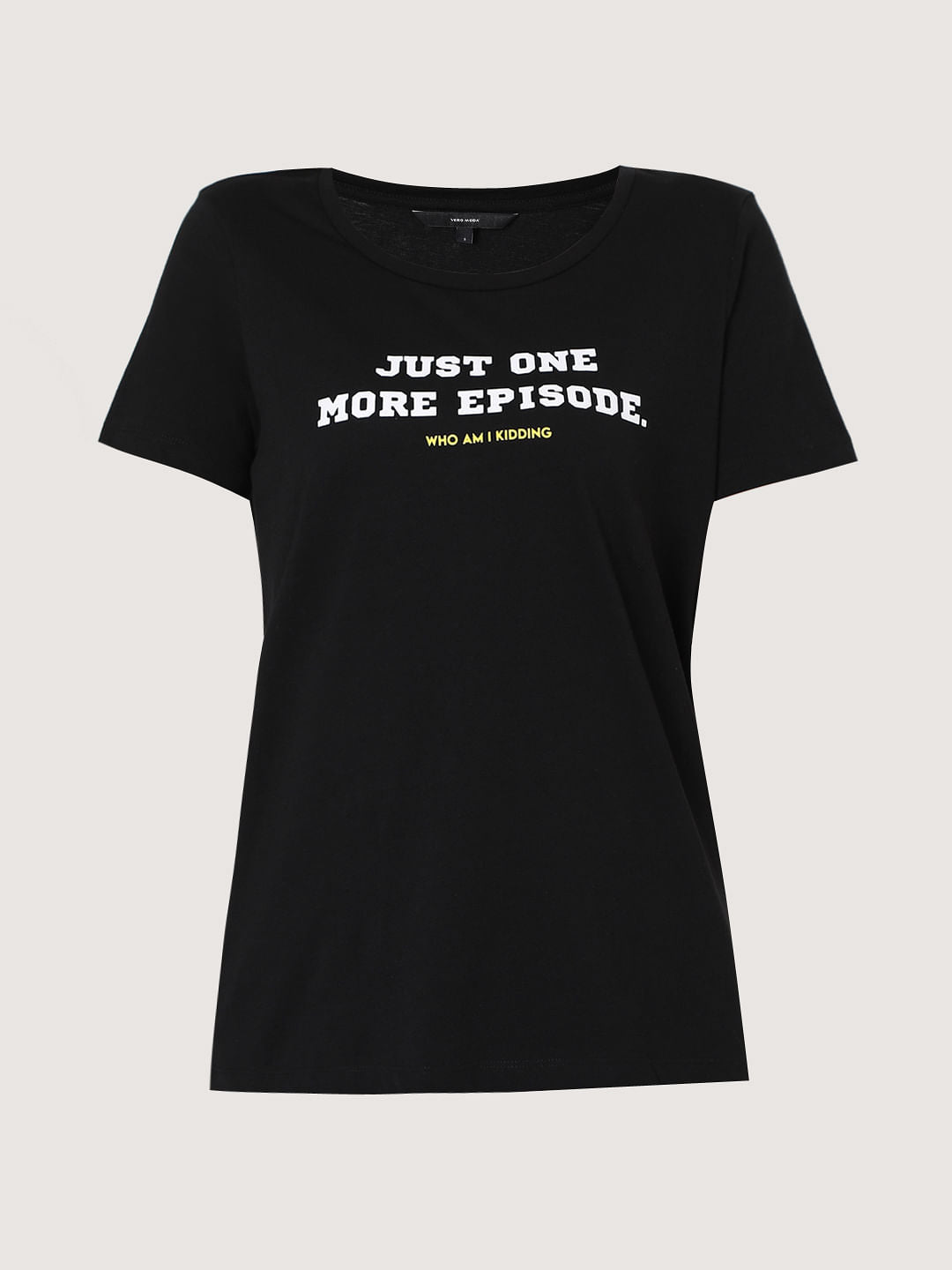 Black Slogan Print T-Shirt