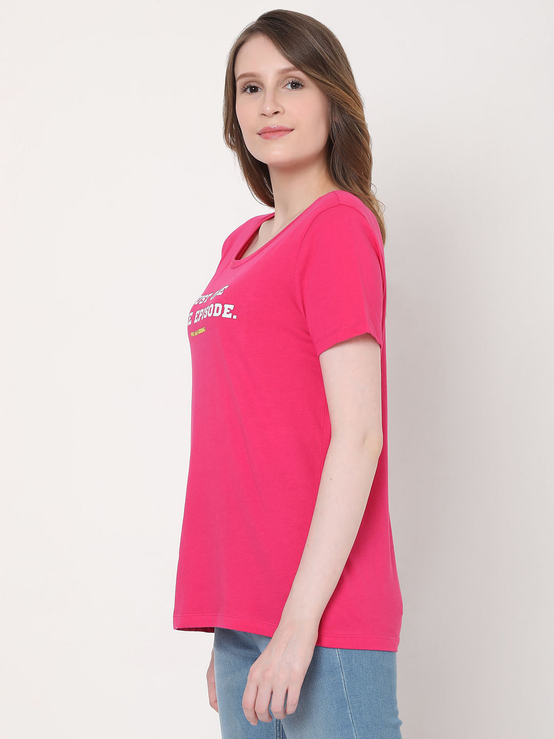 Pink Slogan Print T-Shirt