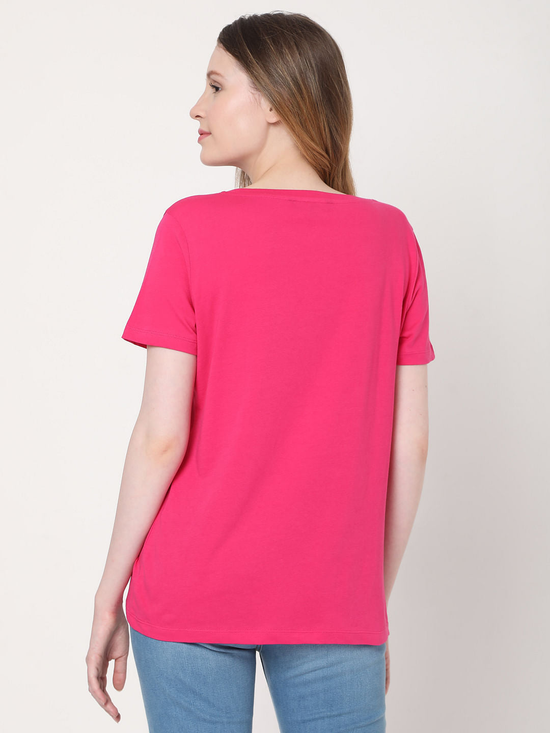 Pink Slogan Print T-Shirt