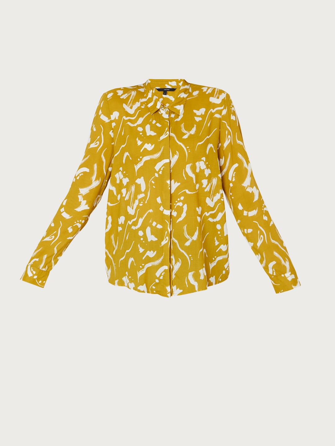 Mustard Abstract Print Shirt