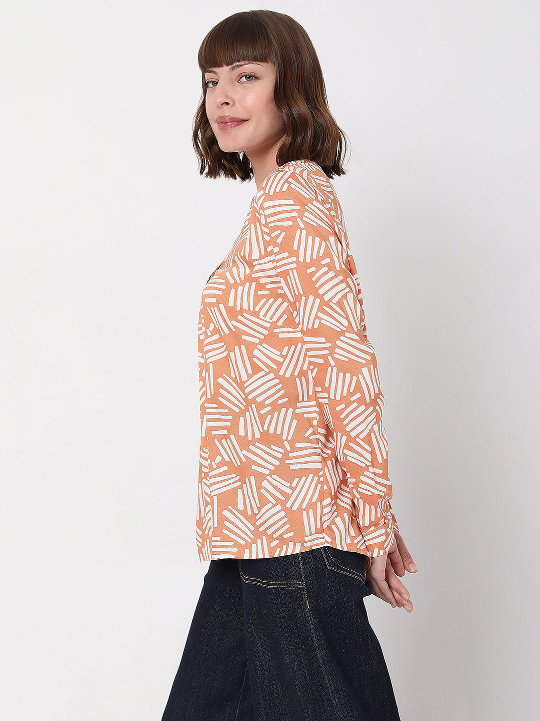 Orange Printed Top