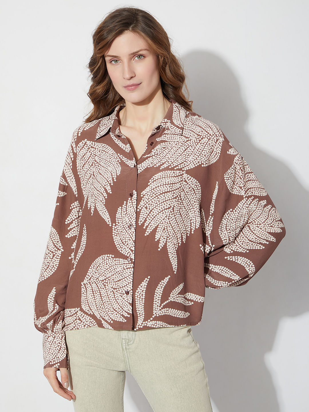 Brown Printed Shirt