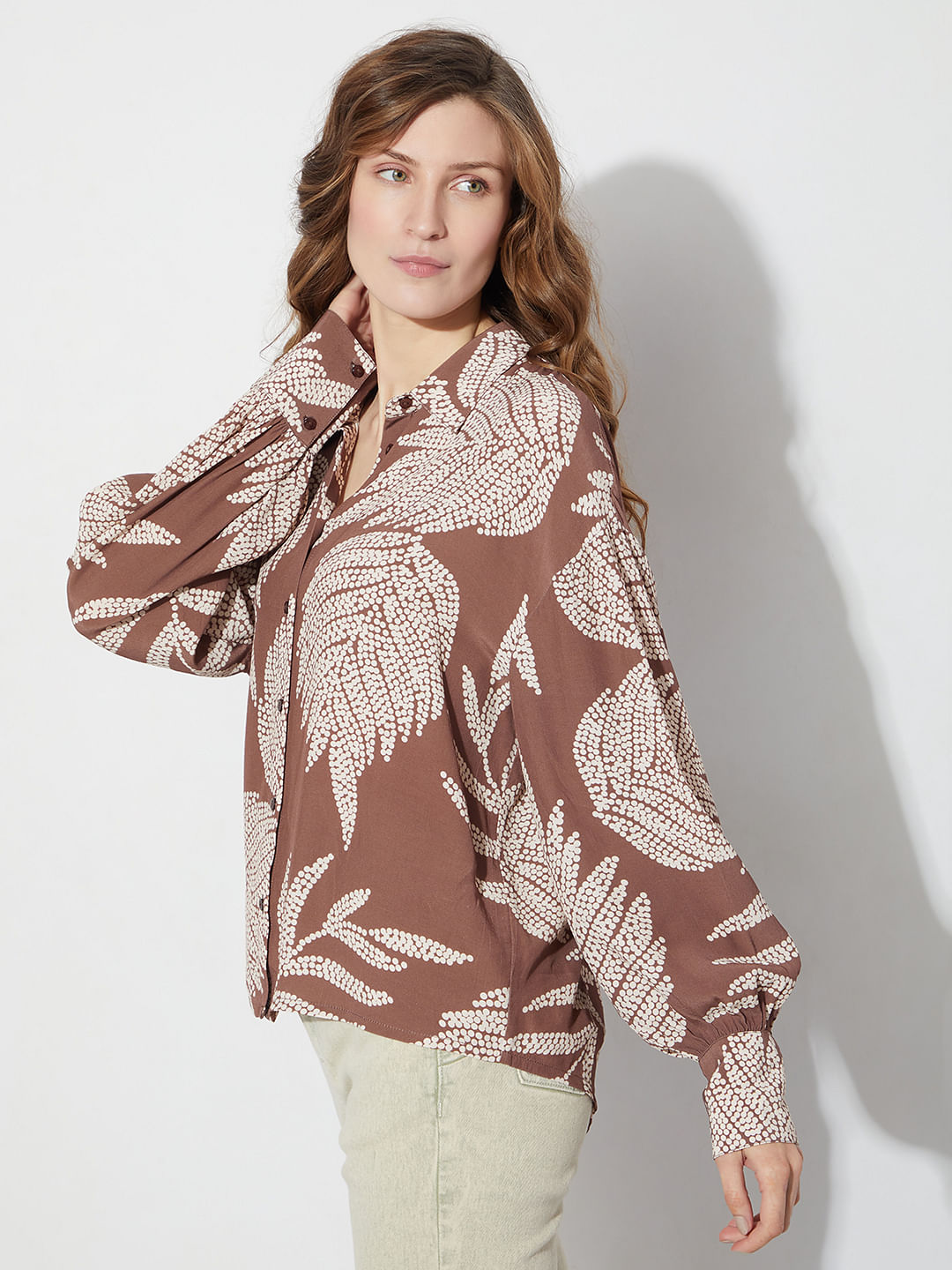 Brown Printed Shirt