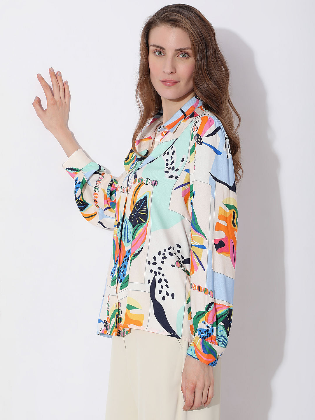 Green Abstract Print Shirt