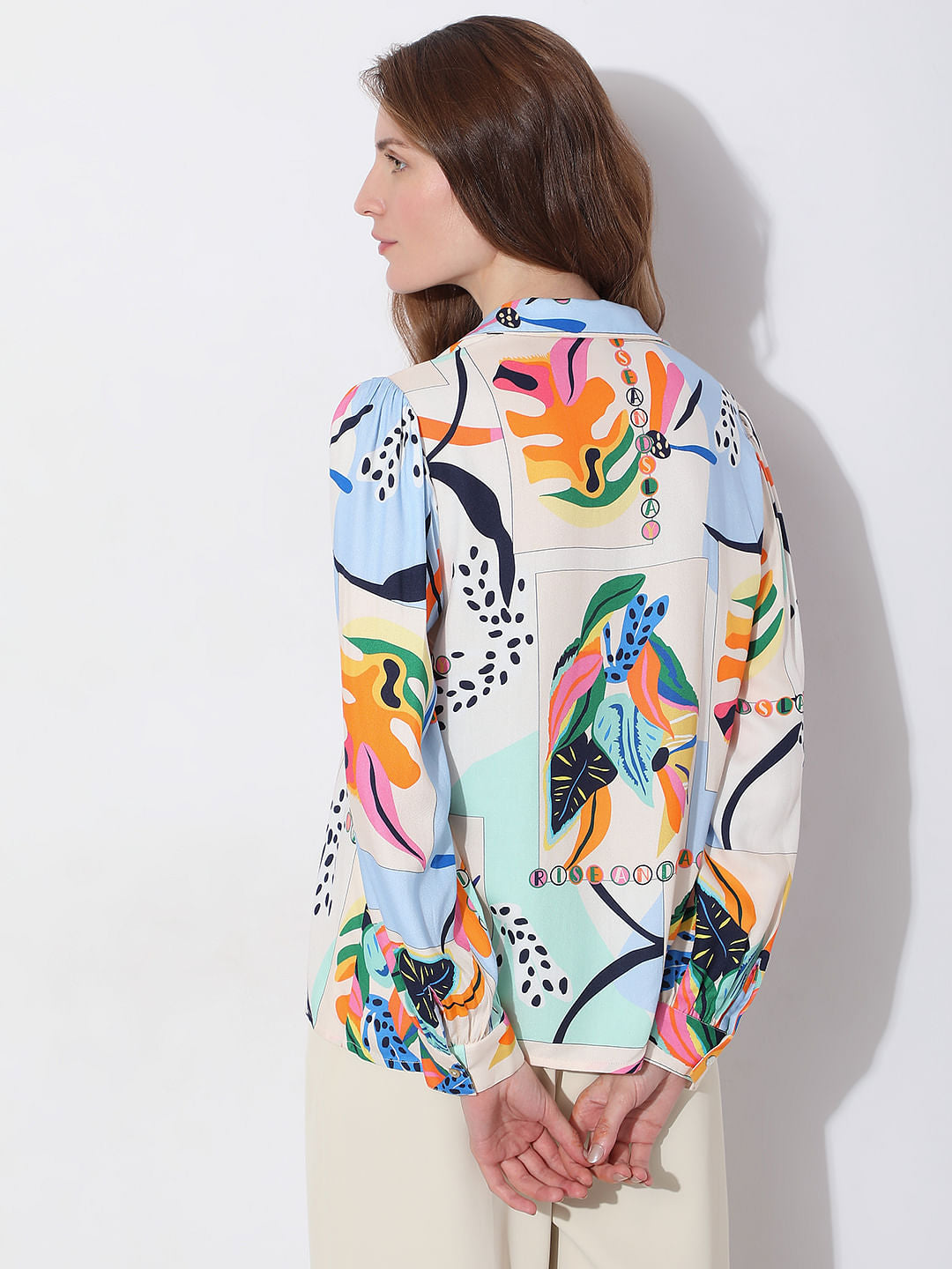 Green Abstract Print Shirt