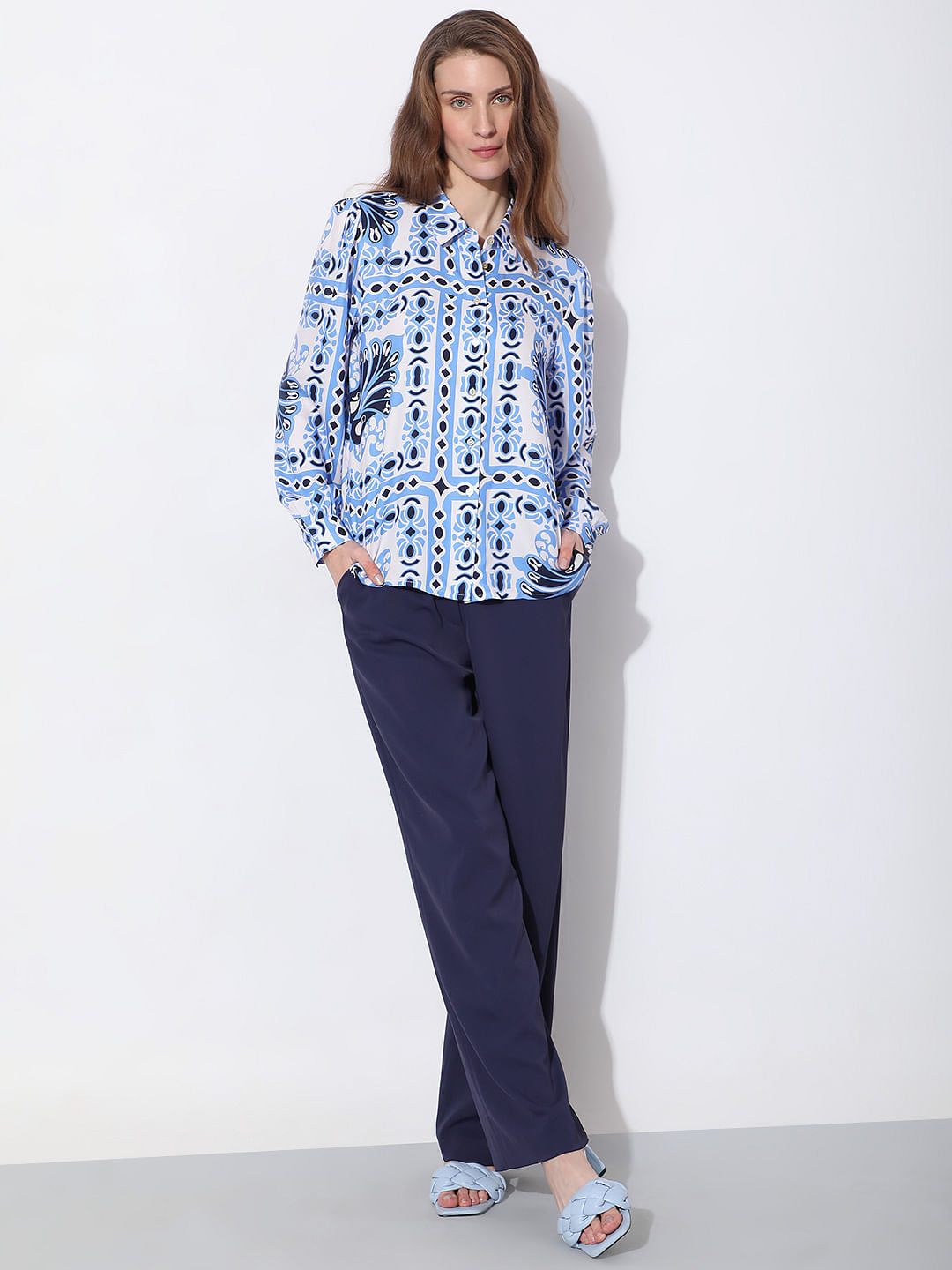 Blue Abstract Print Shirt