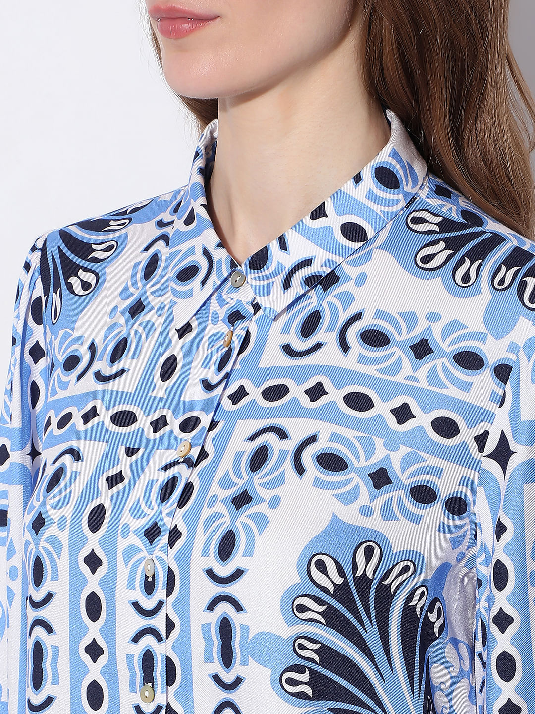 Blue Abstract Print Shirt
