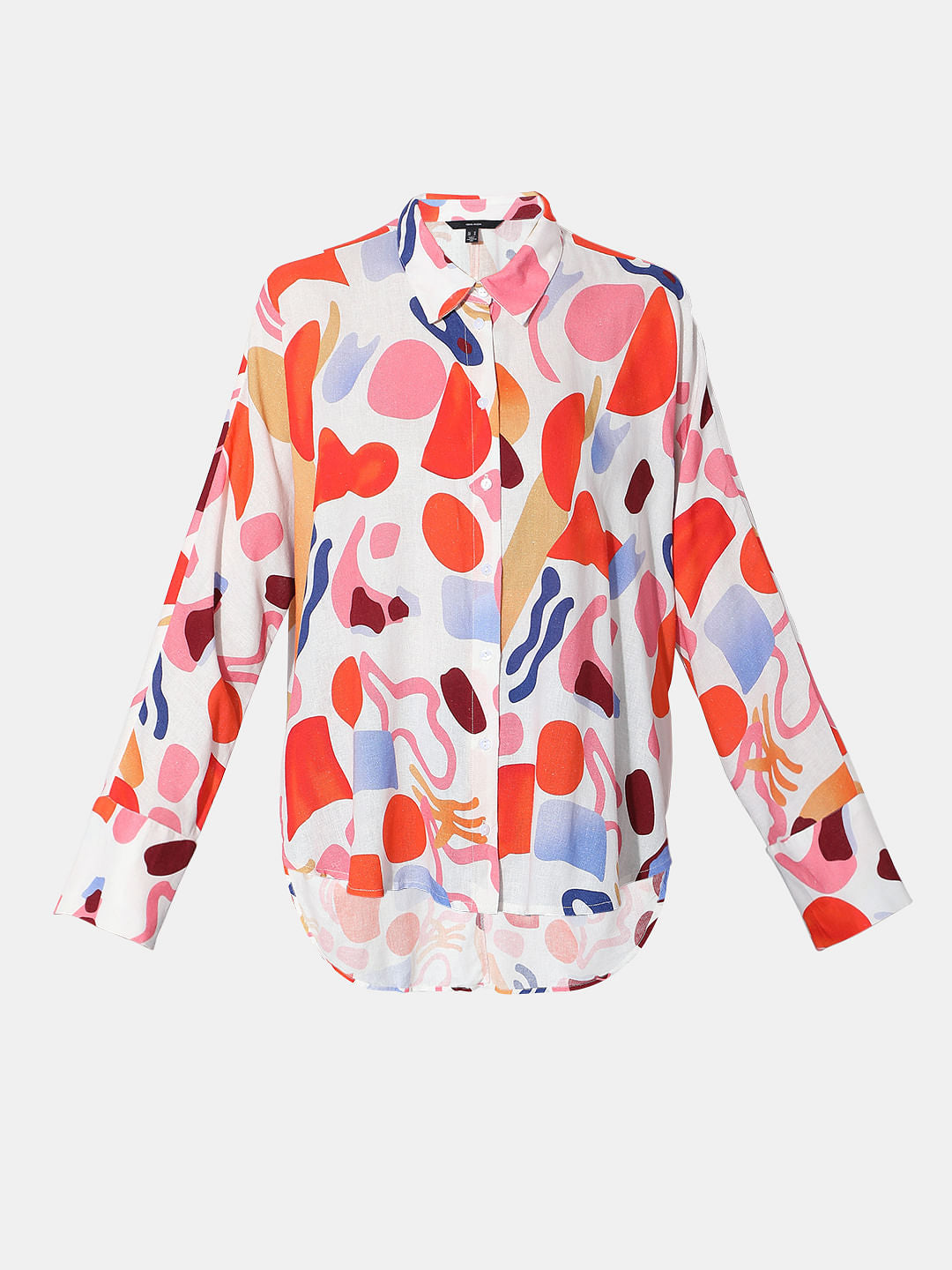 Orange Abstract Print Shirt