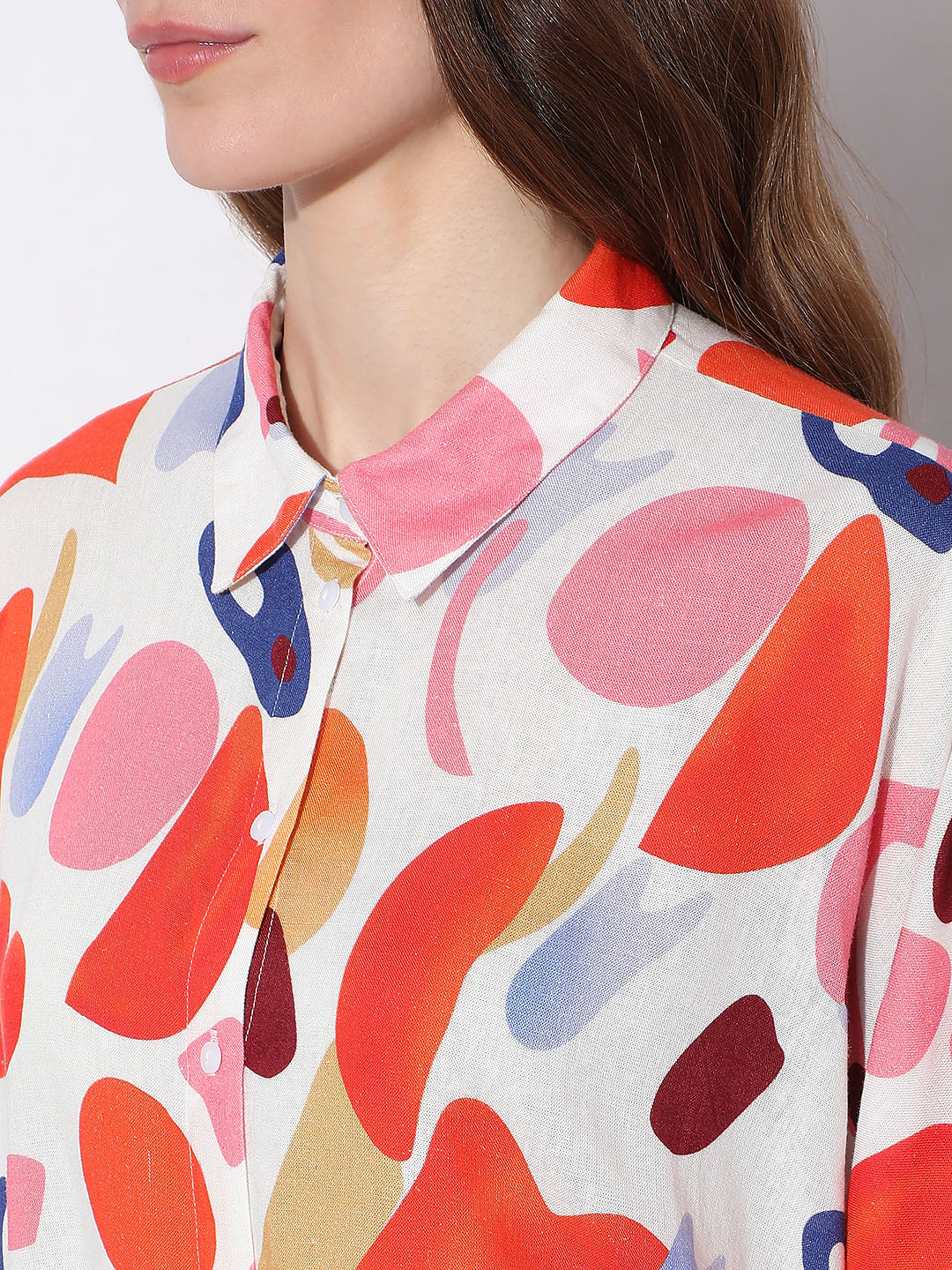 Orange Abstract Print Shirt